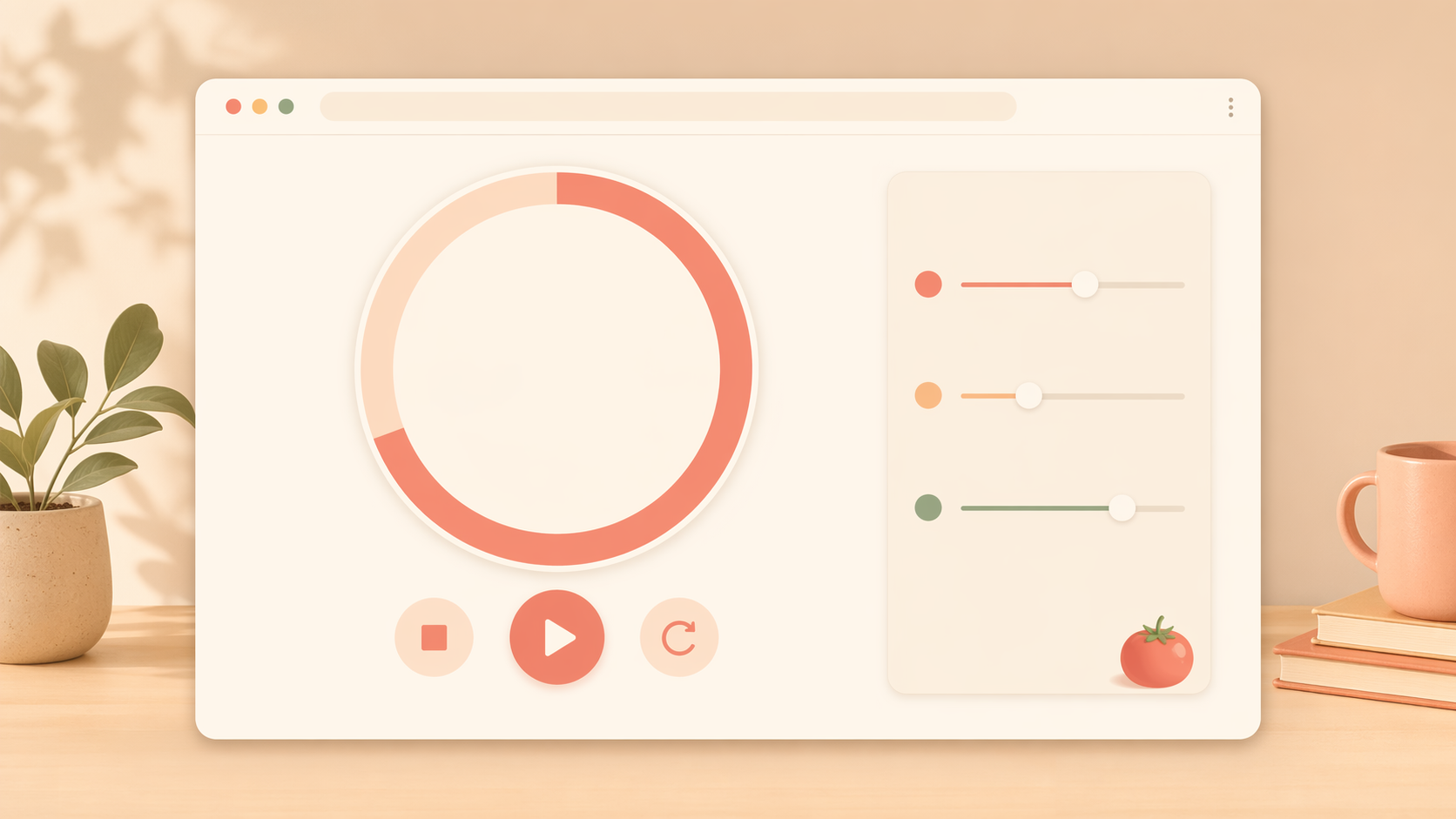 完成したポモドーロタイマーのイメージ